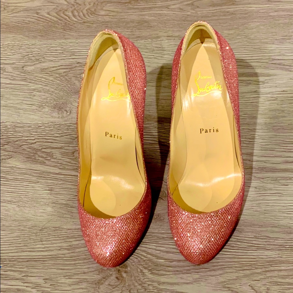 Louboutin Shoes size 38 pink 100mm